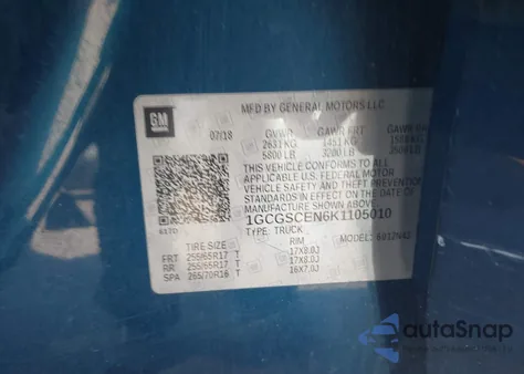 2019 Chevrolet Colorado Lt from USA, damaged, VIN 1GCGSCEN6K1105010